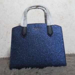 Kate Spade Crossbody Satchel Glitter Tinsel Parisian Blue K9337